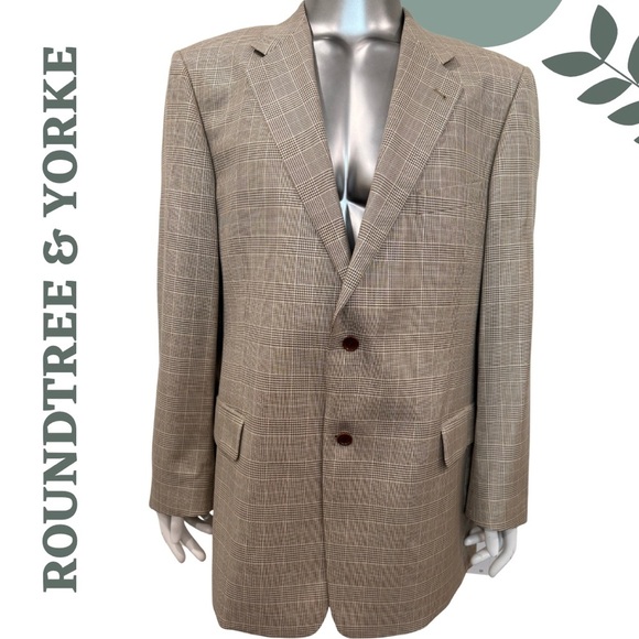 Roundtree & Yorke Wool-Silk Blend Blazer – Size 46L - Picture 1 of 8